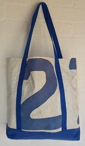 Upcycled boat sail tote bag