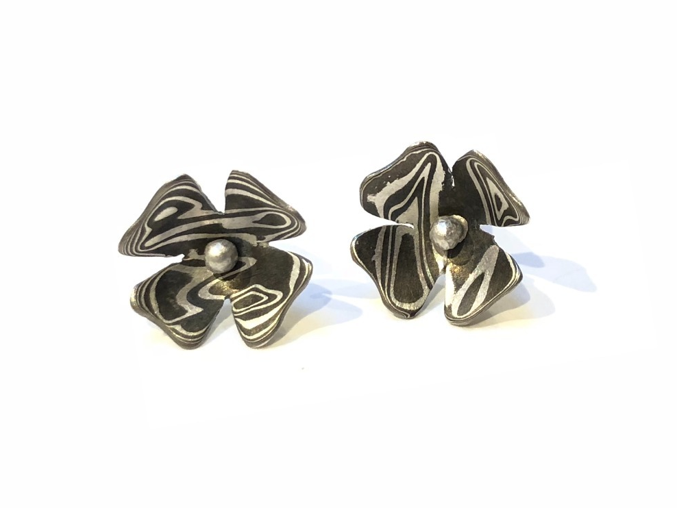 Helen Smith - Mokume Flower Earrings
