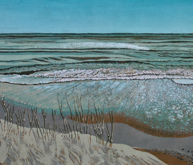 Helen Dougall - Encroaching Sea, Covehithe - batik on cotton