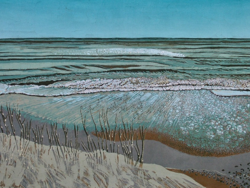 Helen Dougall - Encroaching Sea, Covehithe - batik on cotton