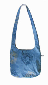 Cross Body Bag in Blue Fig design